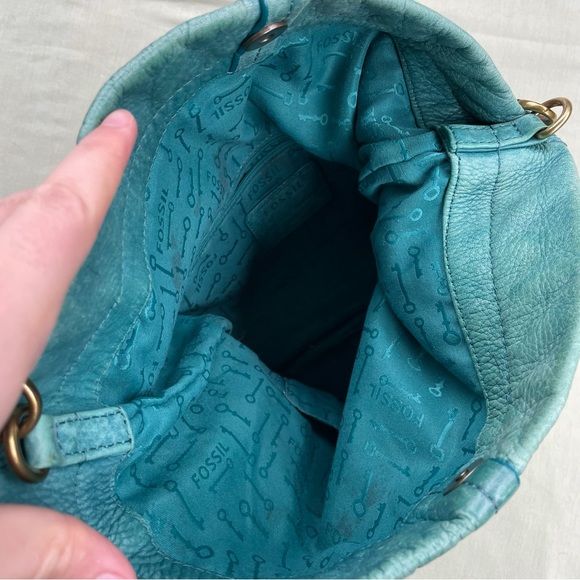 ⭐️ 5/$50 - Fossil vintage teal leather tote bag - Picture 6 of 7